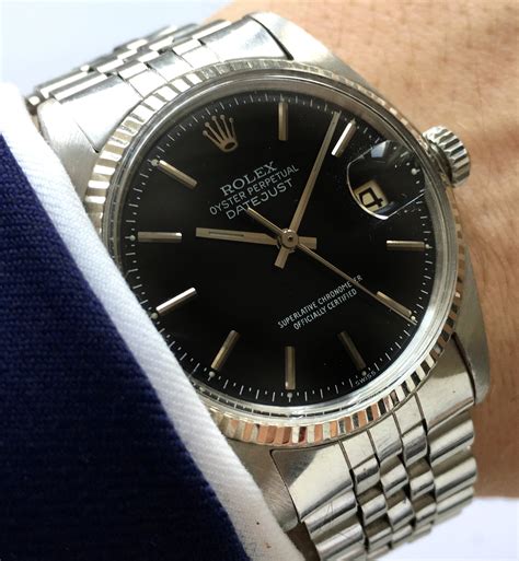 1960 rolex datejust black dial|rolex datejust black dial vintage.